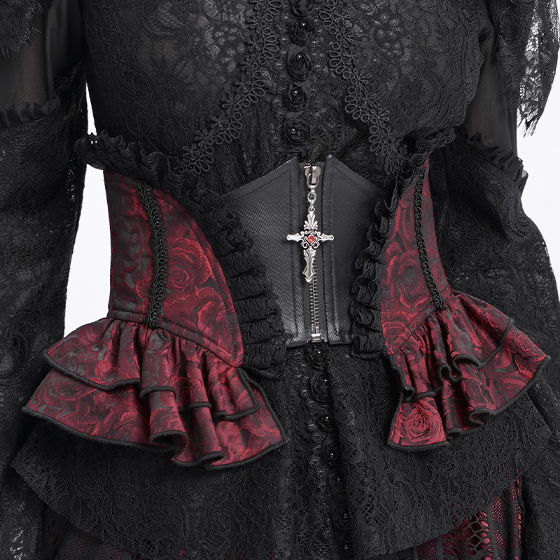 thumbnail for Devil fashion Gothic rose jacquard waist seal[AS20901 02]