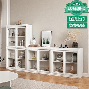 实木落地儿童书柜书架家用客厅置物架防尘储物柜矮书橱简约收纳柜