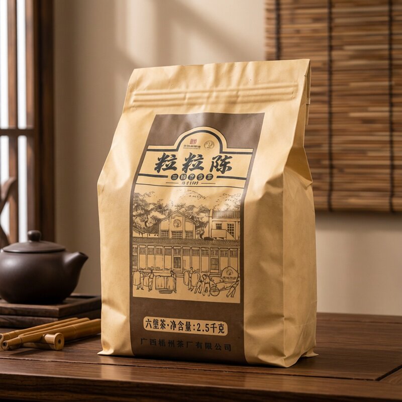 三鹤六堡茶粒粒陈2.5kg/袋陈香显著2020年陈化一级原料广西黑茶叶