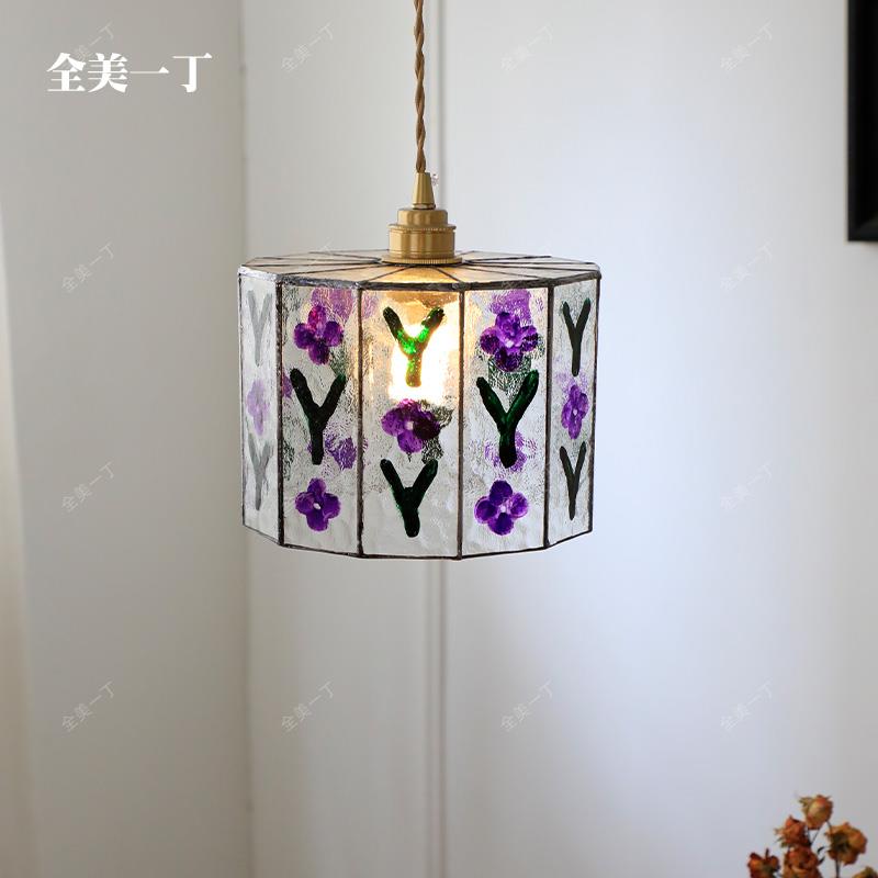 全美一丁日式蒂凡尼玻璃手绘玻璃床头小吊灯餐厅玄关挂画沙发吊灯