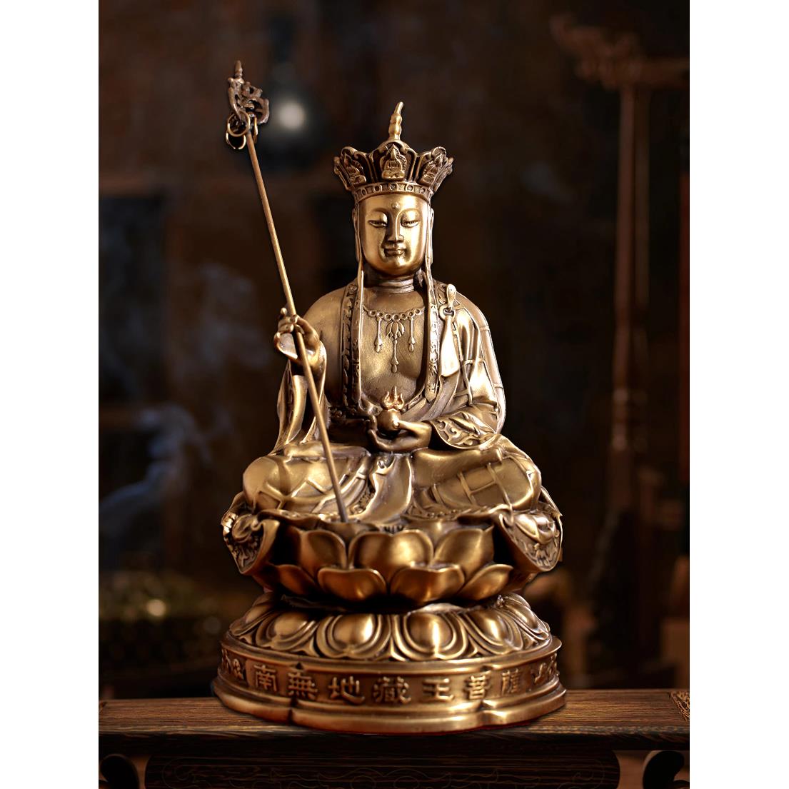 地藏菩萨九华山景区护身菩萨佛像客厅家用供奉佛文房小佛摆件