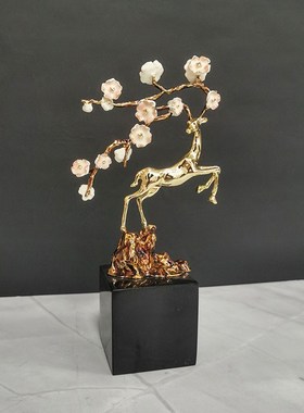 梅花鹿摆件家居装饰品现代轻奢客厅办公室样N板房创意北欧玄关装