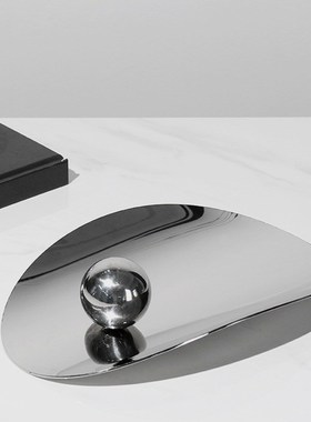 简约现代轻奢艺j术创意软装饰品样板房间家居托盘收纳盘桌面摆件