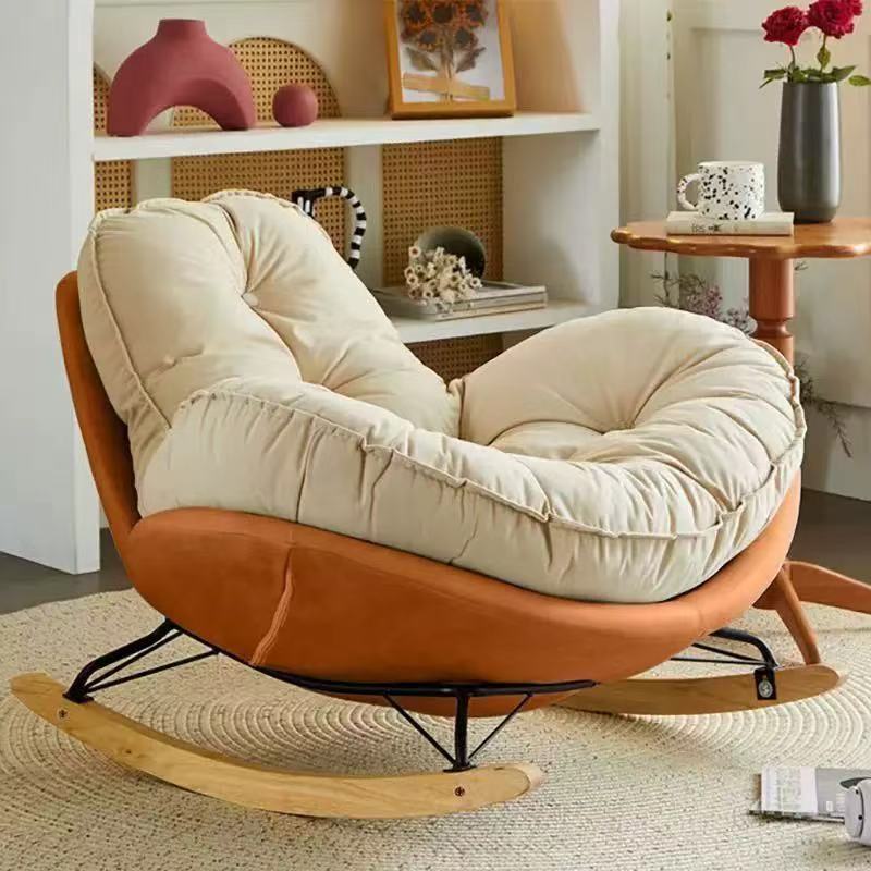 蛋壳椅摇摇椅躺椅成人可睡觉休闲懒人沙发大人轻奢希尔顿企鹅椅