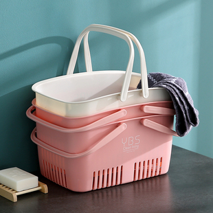 手提洗浴篮浴室洗澡篮子收纳筐桌面塑料浴筐收纳篮筐子镂空沐浴篮