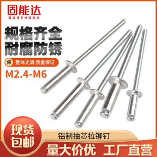 抽芯铆钉 M4M6 铝制拉铆钉平圆头抽芯铆钉拉卯钉5mm拉钉M2.4 M3.2