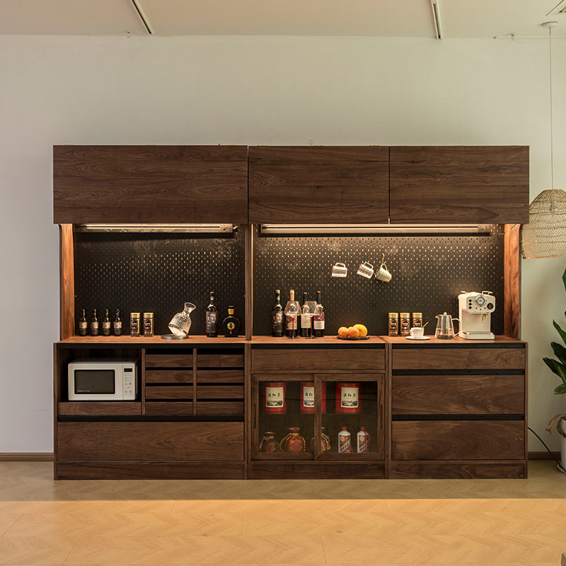 北美黑胡桃木餐边柜一体靠墙实木储物柜客厅置物柜酒柜家用餐边柜,电子元器件市场,电线扎带/束线带,淘宝优惠券,粉丝福利购,淘宝优惠卷