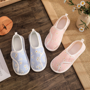 七八九月包跟拖鞋 夏秋季 软底透气棉布可调节产后孕妇鞋 薄款 月子鞋