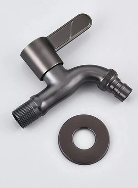 304不锈钢枪灰洗衣机龙头 加厚加长拖把池水嘴 灰色龙头