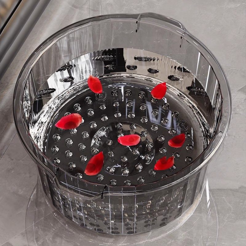 泡脚桶 带脚底按摩足浴盆家用高透明塑料PET高深洗脚大号泡脚桶盆