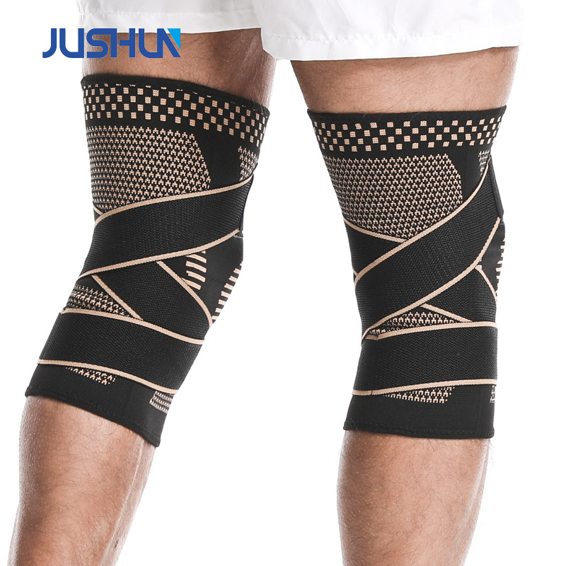 运动绑带护膝篮球跑步装备男女士健身跳绳防滑针织尼龙专业护膝