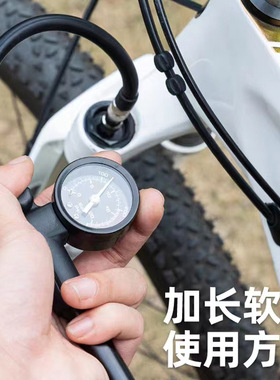 百美高压打气筒铝合金前叉后胆避震器公路自行车充气泵300PSI