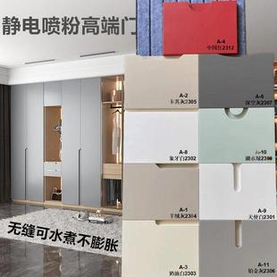 静电喷粉免拉手烤漆柜门pet高光肤感橱柜酒鞋衣柜门定制厂家直销