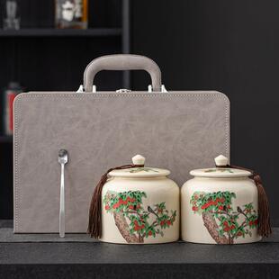 高档皮盒茶叶罐包装礼盒空盒中号通用绿茶普洱白茶红茶包装盒定制