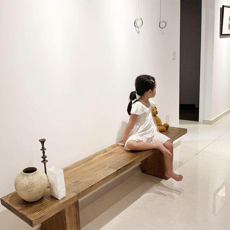 北欧覆古创意实木长凳家用板凳极简换鞋凳轻奢网红原木板凳餐桌椅,住宅家具,床尾凳/长凳,淘宝优惠券,粉丝福利购,淘宝优惠卷