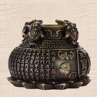 铜金蟾蜍聚宝盆饰品聚黄财神招财罐客厅家居店开业礼品