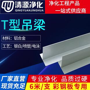 净化铝材洁净彩钢夹芯板悬吊式天花板60*80T型梁净化房铝合金型材