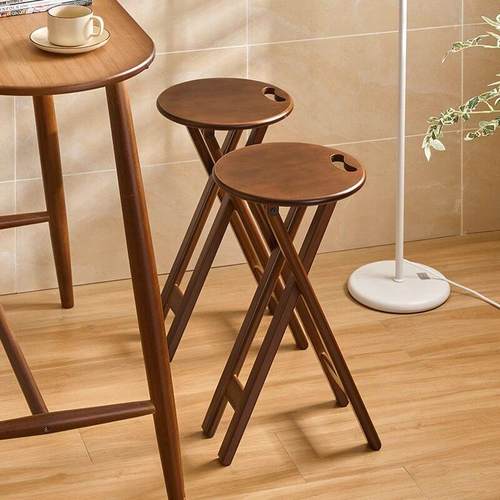 可折叠吧台凳厨房高脚凳便携圆凳家用小马扎吧台椅简易小板凳餐凳