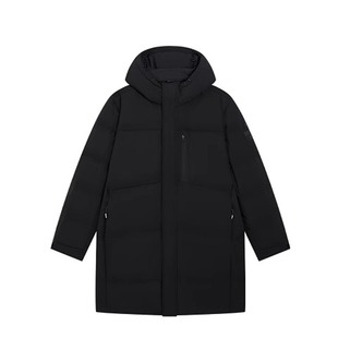 特步中长款连帽羽绒服男2025冬新款抗寒保暖升温外套975429640013