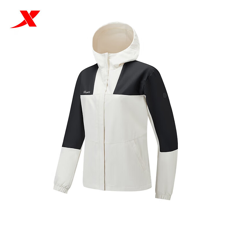 特步女冲锋衣2024春季情侣防风休闲运动梭织风衣外套976128160165