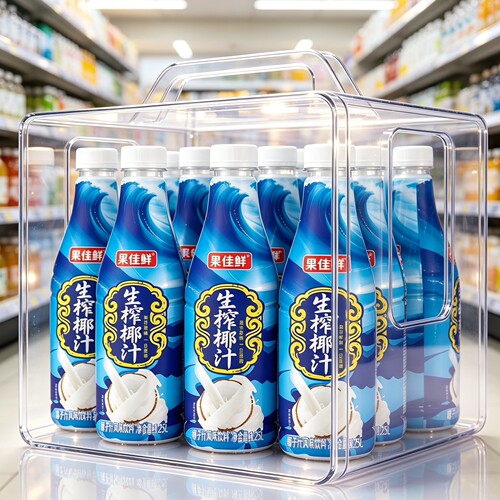新品生榨椰汁1.25L*4大瓶共10斤装整箱椰香浓郁口感好特价批发装
