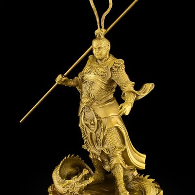 黄铜孙悟空摆件美猴王p齐天大圣摆件骑龙大号猴子家居客厅办公室