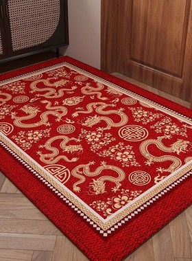 喜庆红色入户门垫玄关大门地垫z脚垫除尘耐脏家用可裁剪地毯蛇年