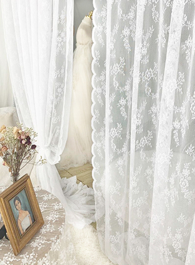 法式欧式韩式田园白色蕾丝纱帘客厅E阳I台飘窗美式乡村公主风窗帘