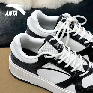 安踏板鞋女鞋冬季2026新款黑白熊猫鞋女增高软底运动鞋轻便休闲鞋
