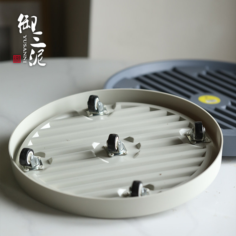 万向轮移动滚轮花盆花坛搭档造景塑料托盘防漏水止水隔水装饰美观