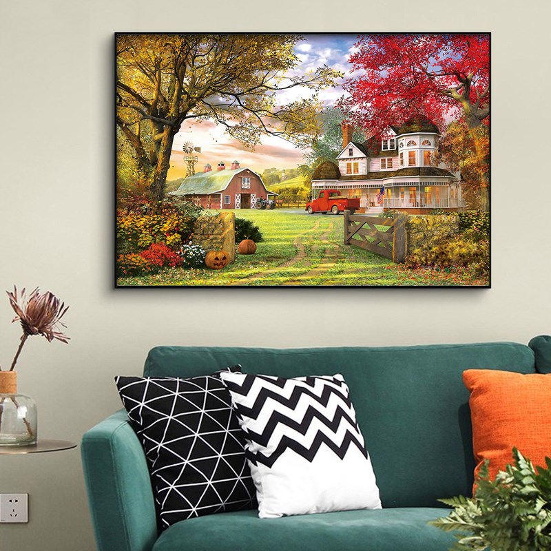 欧式田园十字绣2023新款客厅手工自己线绣卧室梦幻小画小幅满刺绣