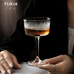 旋律刻在水晶里}中古玻璃法式 {巴黎 高脚杯手刻酒杯小众咖啡杯子
