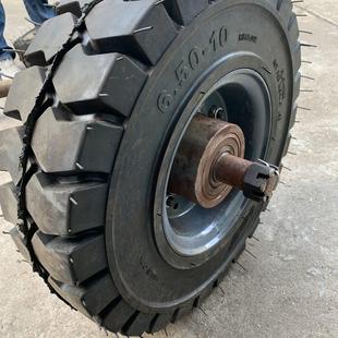 10实心轮胎单只载重2.5吨带独轮轴头直径570轮宽150 6.50 轴粗45