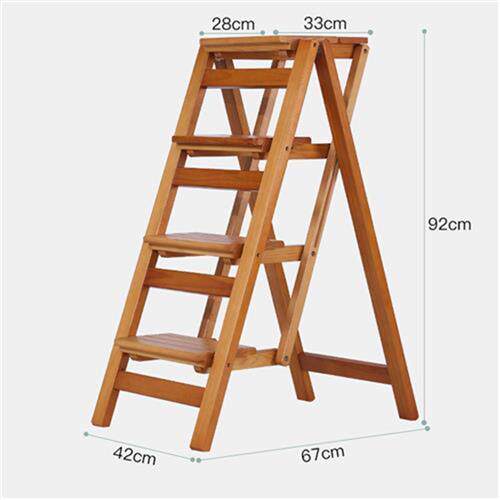 悦乔馨家用梯凳实木吧台折叠梯子高凳子两用多功能厨房爬高衣帽间