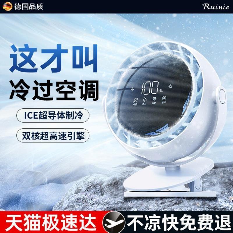 新款床头风扇2024风力静音充电式小型号超长续航宿舍摇头大夹式可