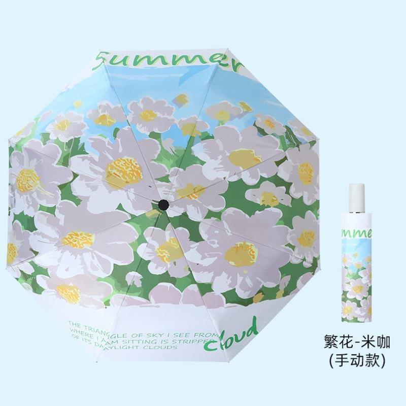 防晒女夏两用复古太阳伞油画遮阳伞唯美日系伞晴雨全自动抗风结实
