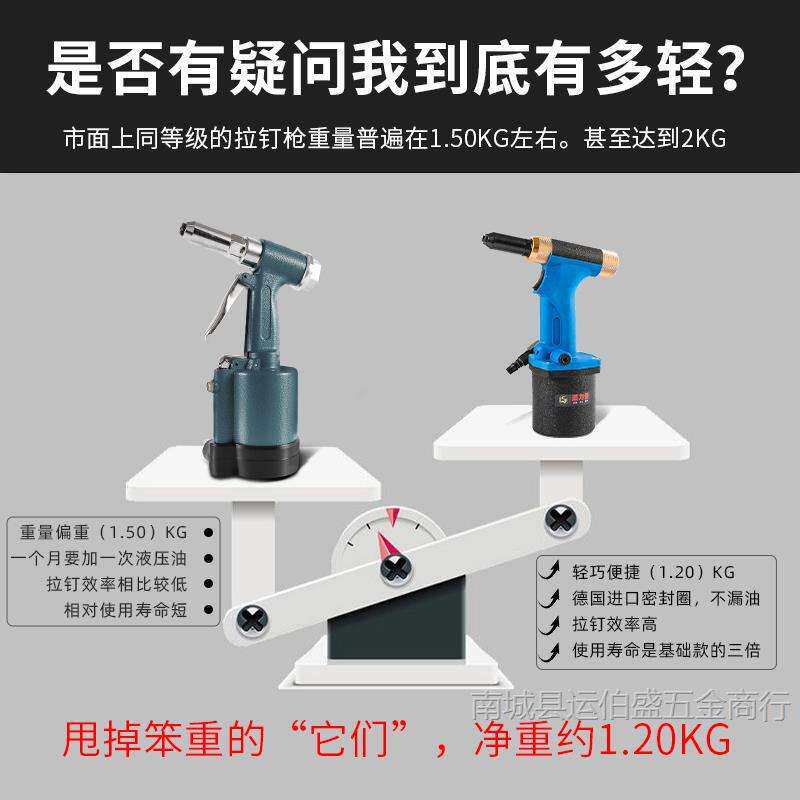 工业级气动拉铆枪自吸式汽动拉钉枪不锈钢抽芯拉帽机风动铆接工具