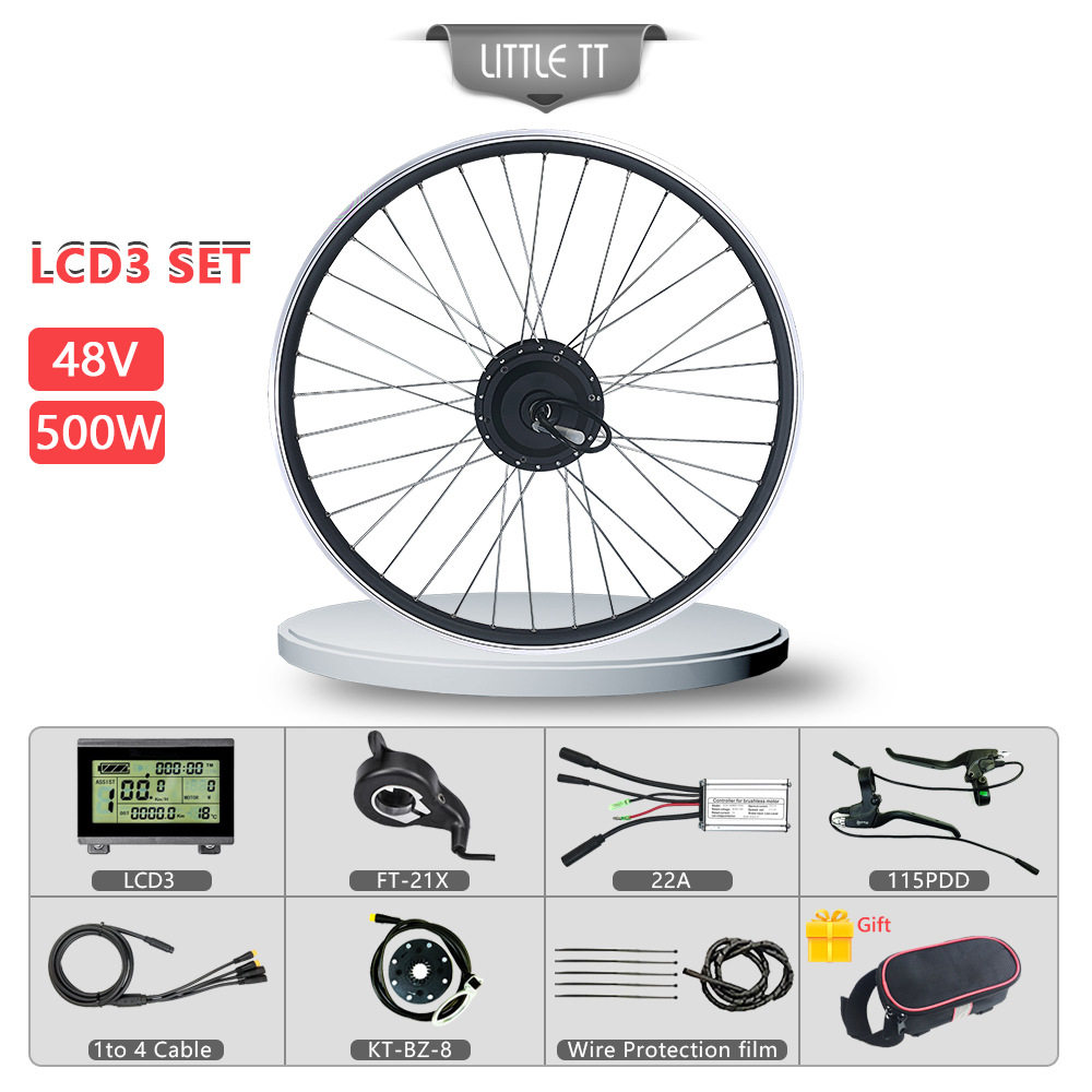 厂家直销自行车改装电动助力防水套件48V500W前驱KT-LCD3液晶仪表