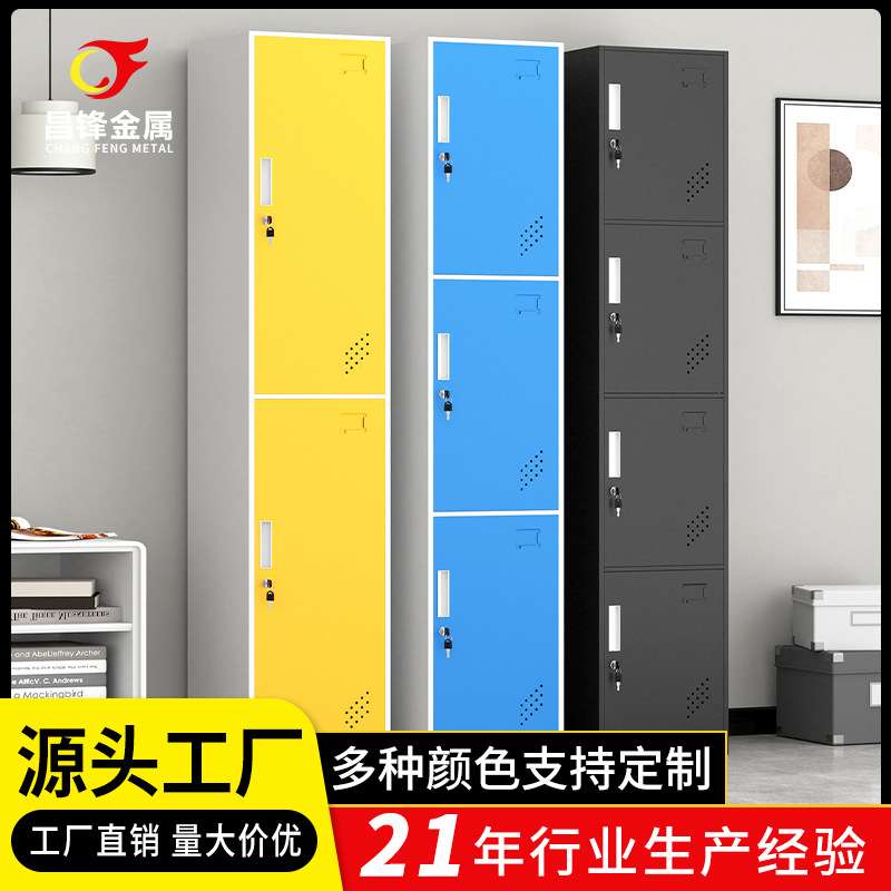 铁皮柜更衣柜员工宿舍浴室储物柜子带锁钢制单门简易办公室换衣柜