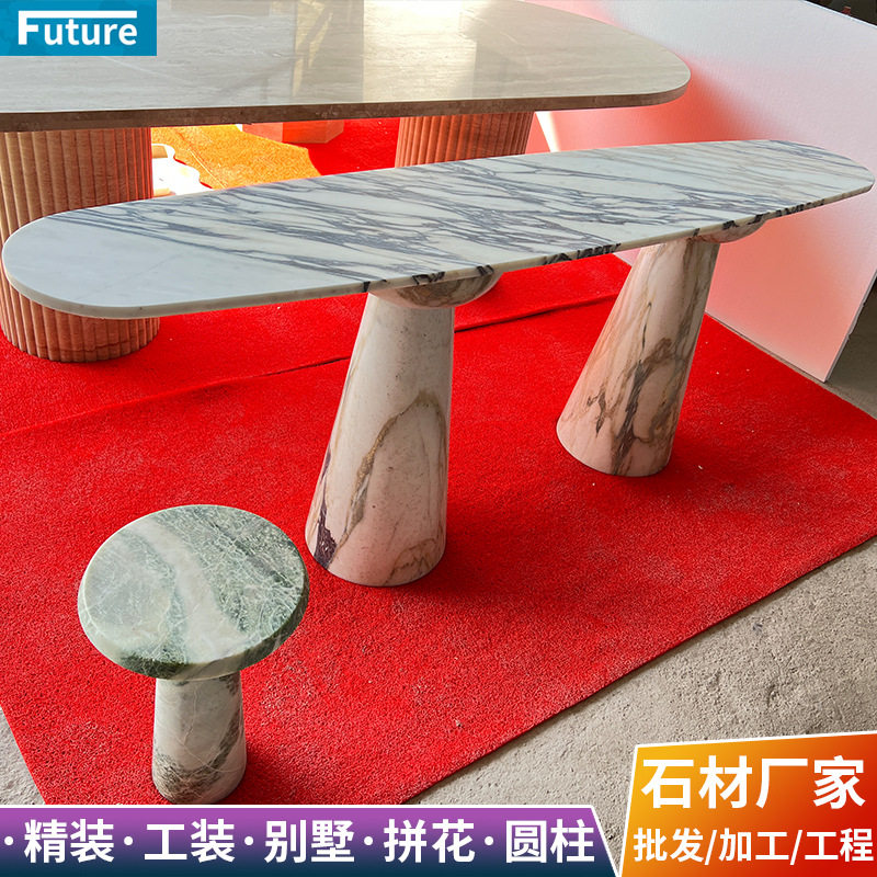 天然大花白大理石案台台面餐桌装饰柜子台面餐桌子茶几面吧台面