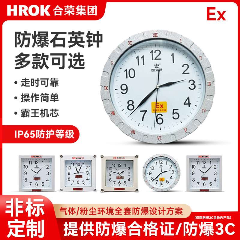二工防爆防爆钟 防爆数显钟表壁挂式电子指针钟表圆方形防水防腐