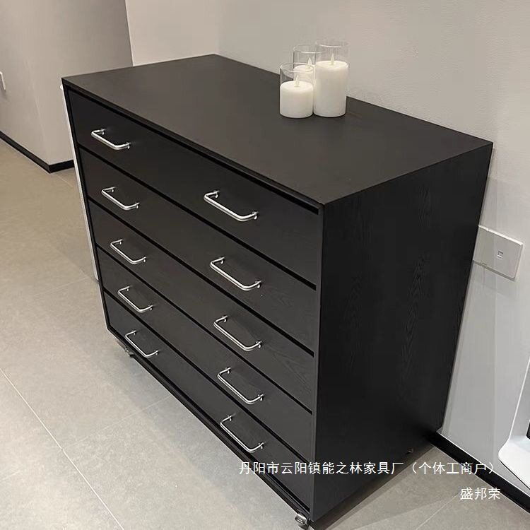 厂家直销实木斗柜中古风复古五斗柜家用餐边柜沙发斗柜抽屉收纳柜
