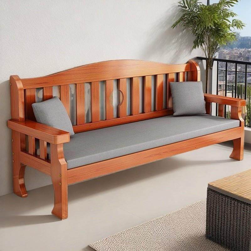 实木沙发三人位小户型客厅简约新中式木质沙发组合靠背长椅出租房