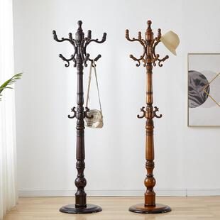 新款欧式白蜡木衣帽架实木落地挂衣架卧室创意晾衣架落地