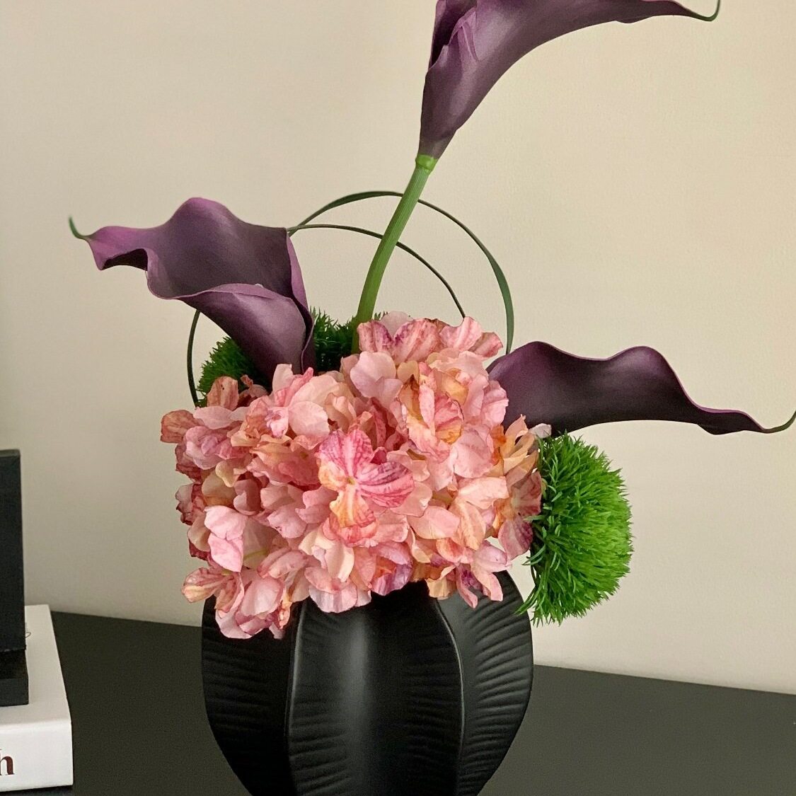 轻奢风保湿手感仿真花绣球花马蹄莲花束装饰品客厅玄关摆设道具