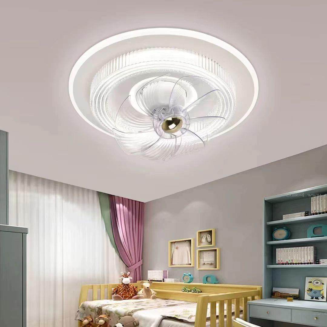 新款可摇头吸顶卡通风扇灯护眼led餐厅儿童房卧室灯静音风扇灯