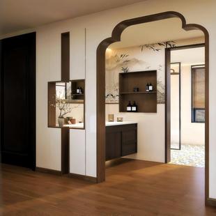 宋氏美学垭口包套线新中式实木海棠小轩窗框玄关客厅隔断中式装饰