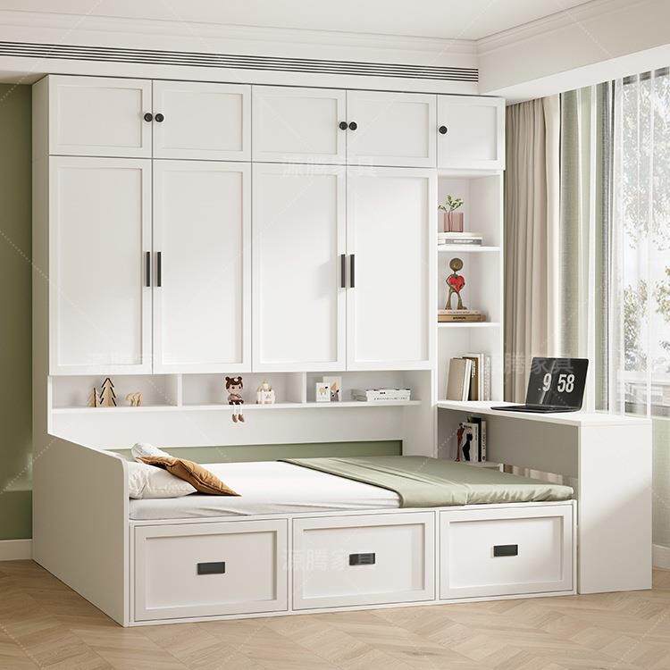 实木衣柜床一体床柜组合可订多功能储物侧柜床小户型榻榻米儿童床