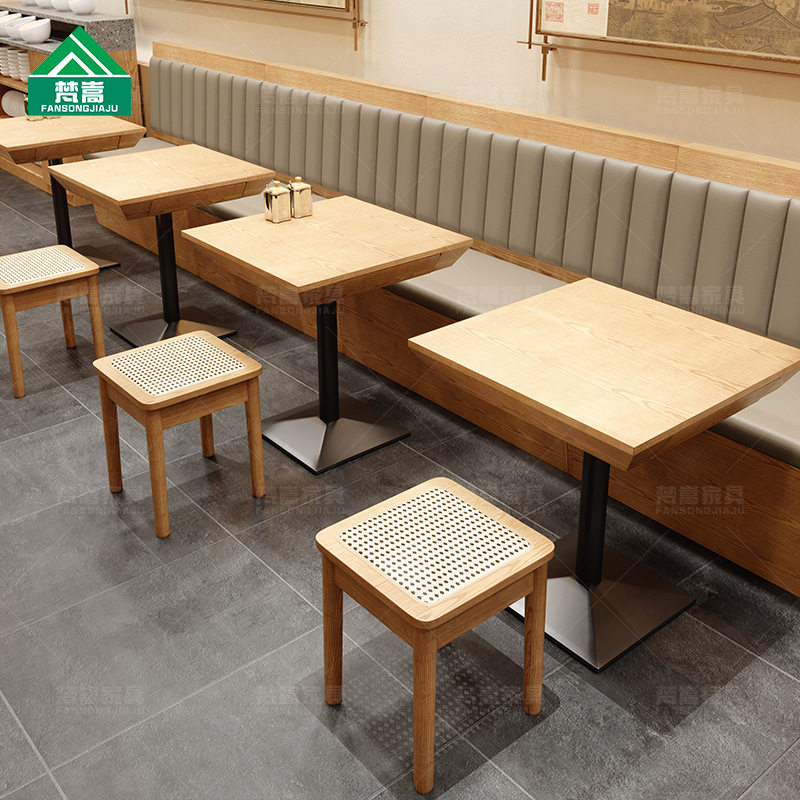 面馆米线店卡座沙发主题餐厅茶餐厅靠墙卡座餐饮饭店快餐店桌椅