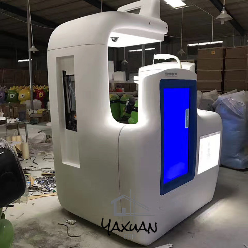 玻璃钢外壳游戏外壳设备智能引导台玻璃钢门头卡通雕塑机器人